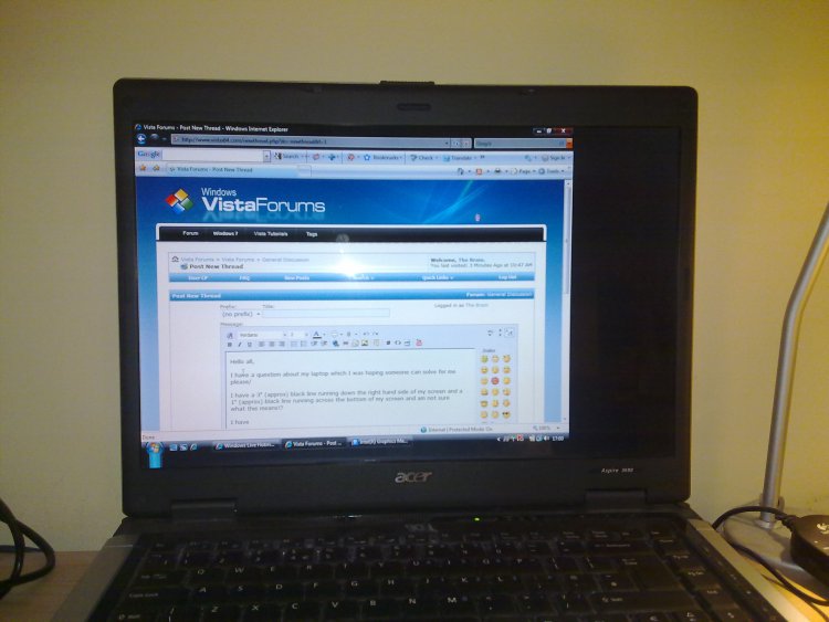 Black line on laptop screen? Vista Forums