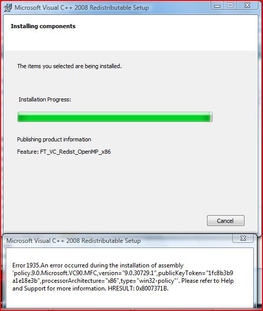 Error 1935 When Installing Visual C 08 Vista Forums Error 1935 When Installing Visual C 08 Vista Forums