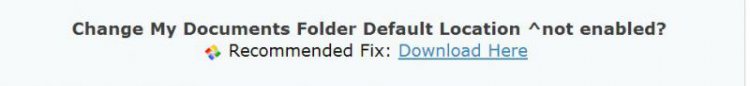 Change My Documents Folder Default Location  not enabled .jpg