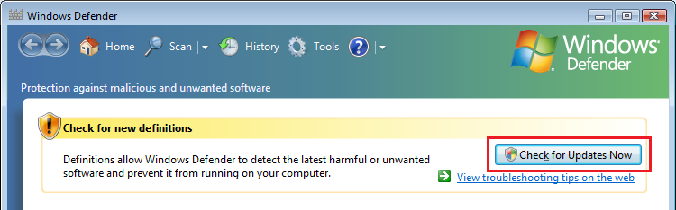Windows Defender Check for Updates.png