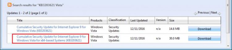 Microsoft Update Catalog Vista IE9 KB3203621 Dec 2016.jpg