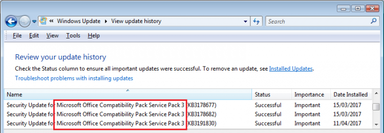 Windows Update History MS Office Compatibility Pack SP3.png