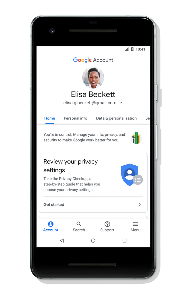 Announcing new redesigned Google Account page