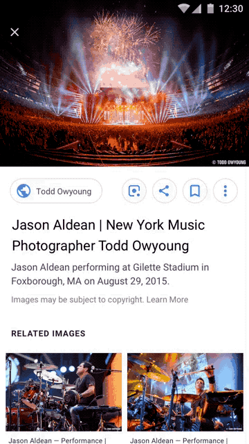 Creator and Credit metadata added to images on Google Images